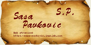Saša Pavković vizit kartica